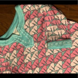 Girls Pink and Blue Elephant dress